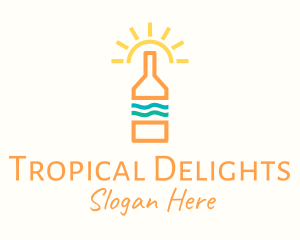 Sun Tropical Bottle logo design