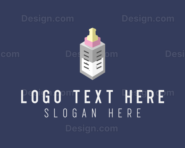 Isometric Milk Bottle Logo