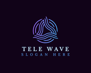 Abstract Wave Technology logo design