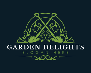 Shovel Gardening Plant logo design