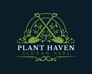 Shovel Gardening Plant logo design