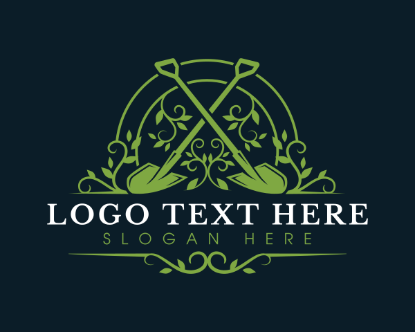 Shovel Gardening Plant logo