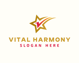 Shooting Star Letter V logo design