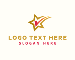 Personality - Shooting Star Letter V logo design