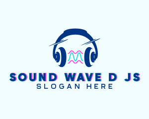 Audio Soundwave Headphones logo design