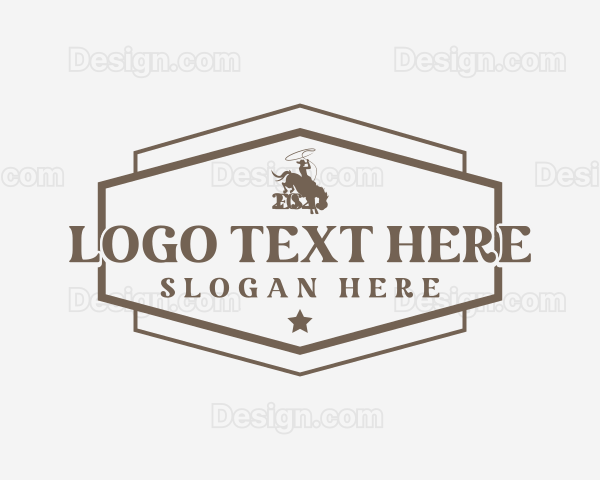 Cowboy Rodeo Badge Logo