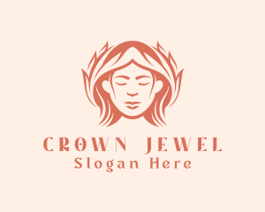 Woman Leaf Hairstyle logo