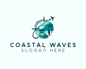 Airplane Beach Coast Travel  logo