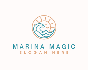 Sea Waves Resort logo design