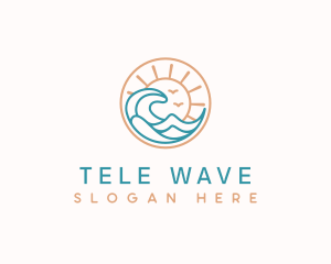 Sea Waves Resort logo design