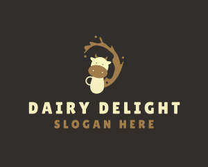 Chocolate Cow Milk logo design