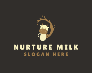 Chocolate Cow Milk logo design