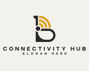 Communication Signal Network Letter B logo