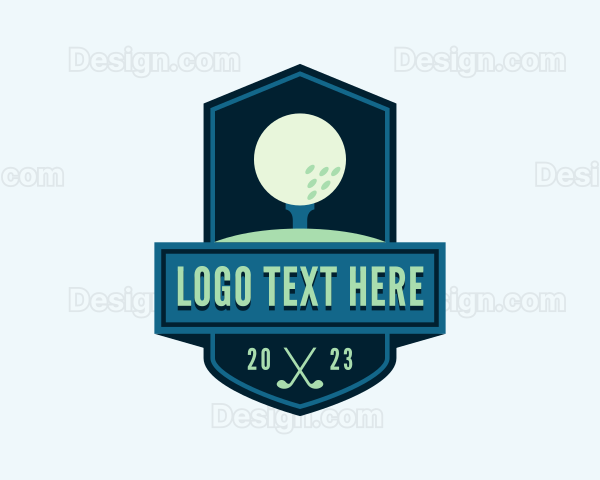 Glowing Golf Ball Emblem Logo