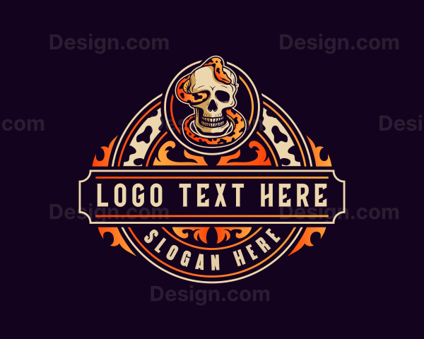 Skull Snake Mascot Logo