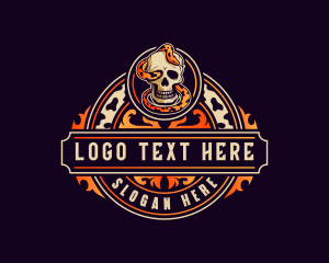 Skull Snake Mascot logo