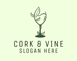 Natural Wine Glass logo design