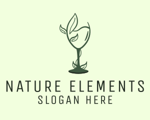 Natural Wine Glass logo design