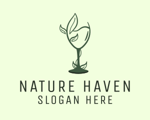 Natural Wine Glass logo design