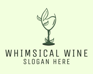 Natural Wine Glass logo design