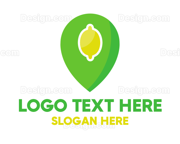 Lemon Location Pin Logo