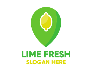 Lemon Location Pin logo design