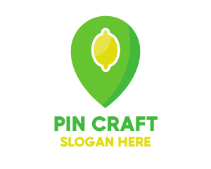 Lemon Location Pin logo design