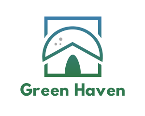 Green Nipa Hut logo design