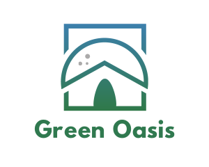 Green Nipa Hut logo design
