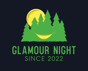 Hammock Night Camping Outdoors logo design