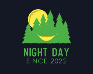 Hammock Night Camping Outdoors logo design