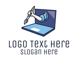 Pc - Laptop Digital Painting logo design