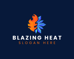 Heating Cooling Temperature logo design