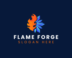 Heating Cooling Temperature logo design