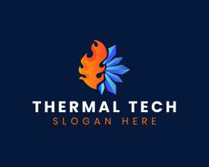 Heating Cooling Temperature logo design