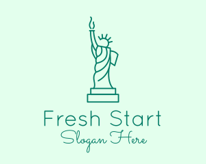 Minimalist Statue of Liberty  logo design