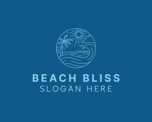 Beach Wave Summer logo design