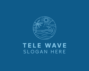 Beach Wave Summer logo design