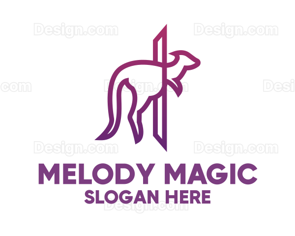 Modern Purple Kangaroo Logo