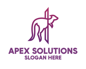 Modern Purple Kangaroo logo design