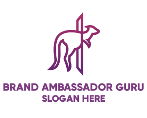 Modern Purple Kangaroo logo design