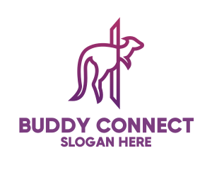 Modern Purple Kangaroo logo design