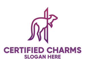 Modern Purple Kangaroo logo design