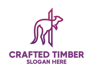 Modern Purple Kangaroo logo design