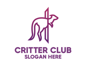 Modern Purple Kangaroo logo design