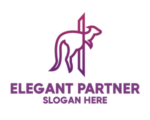 Modern Purple Kangaroo logo design