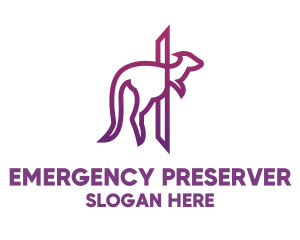 Modern Purple Kangaroo logo design