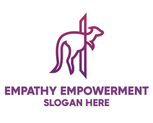 Modern Purple Kangaroo logo design