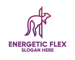 Modern Purple Kangaroo logo design