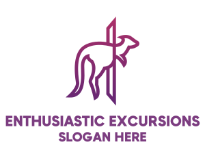 Modern Purple Kangaroo logo design